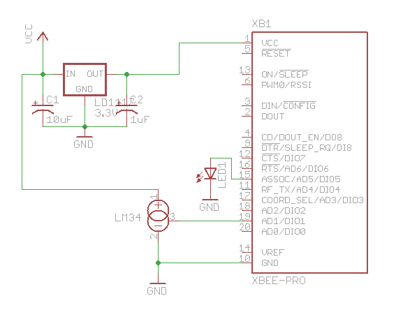 Schematic for remote sensor circuit